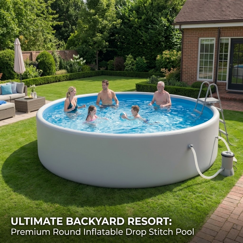 Above Ground Round Inflatable Drop Stitch Swimming Pool Above Ground Round Inflatable Drop Stitch Swimming Pool