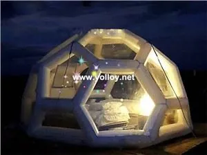星空観察用のインフレータブル測地線ドームテント